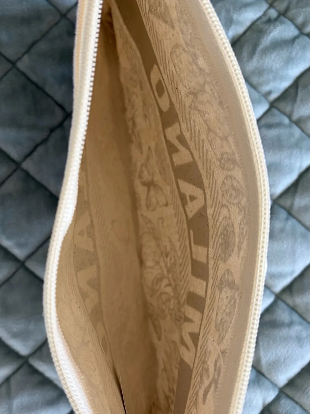 Milano Black & Cream Botanical Canvas Cosmetic Pouch